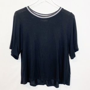 Velvet Graham Spencer Black Knit Swing Top Metalli